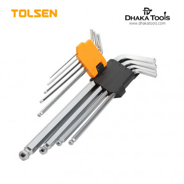 TOLSEN 9pc Torx Long Arm Allen Hex Key Set  Model: 20056