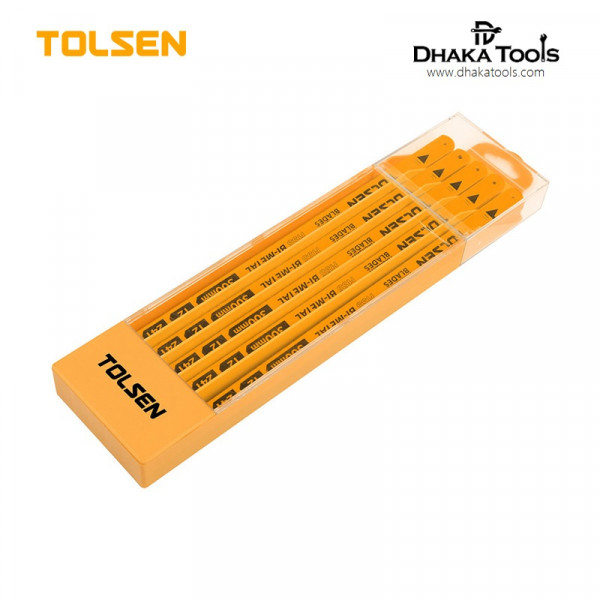 TOLSEN 10Pcs Hacksaw HSS Bi-Metal Steel Blade Refill (12" x 1/2" x 24T) Model: 30065