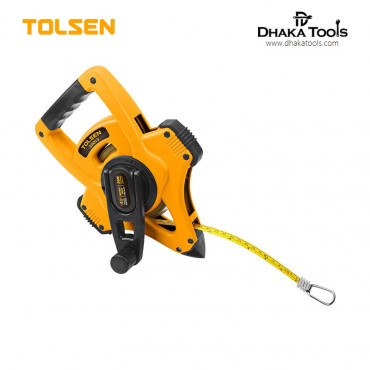 TOLSEN 100ft Steel Measuring Tape (100ft x 1/2) Metric and Inch Industrial grade Model: 35013
