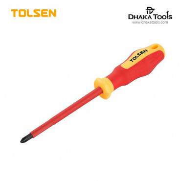 Tolsen VDE Insulated Star Screwdriver (PH2 x 100 mm) 1000V, VDE & GS Certified Model: 38007