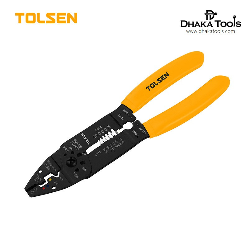 TOLSEN 8.5" Wire Stripping And Crimping Pliers ( 215mm, 8.5 inch  )  Industrial Model: 38052