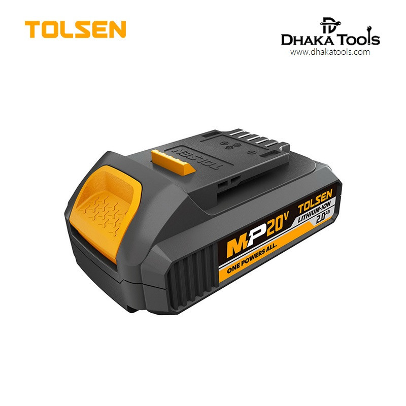 Tolsen 20V 2.0Ah Li-ion Battery Pack  compatible with all TOLSEN MP20V cordless tools. One Powers All, Model: 87472