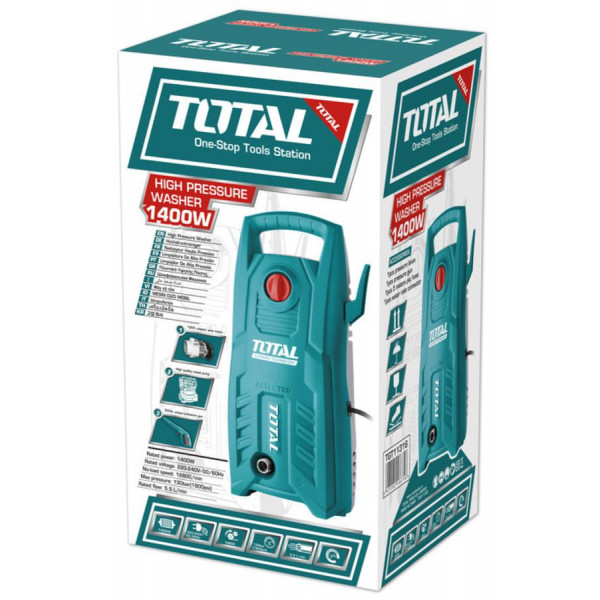 TOTAL 1400w, 130 Bar High Pressure Washer, car washer TGT11316
