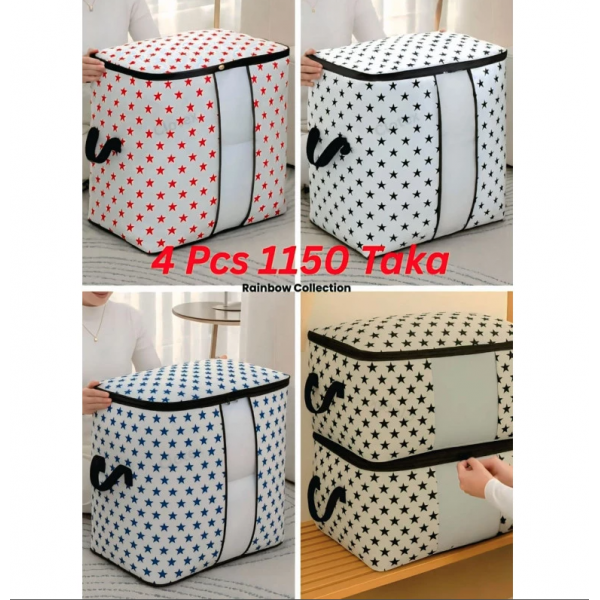 Star Printed Quilt Storage Bag ( 4 Pcs )