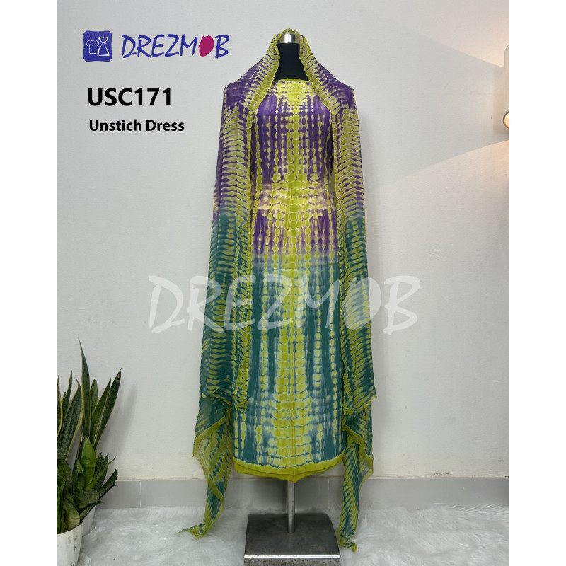 Unstitched Silk 2 Pcs USC171 (Tie-Dye) 