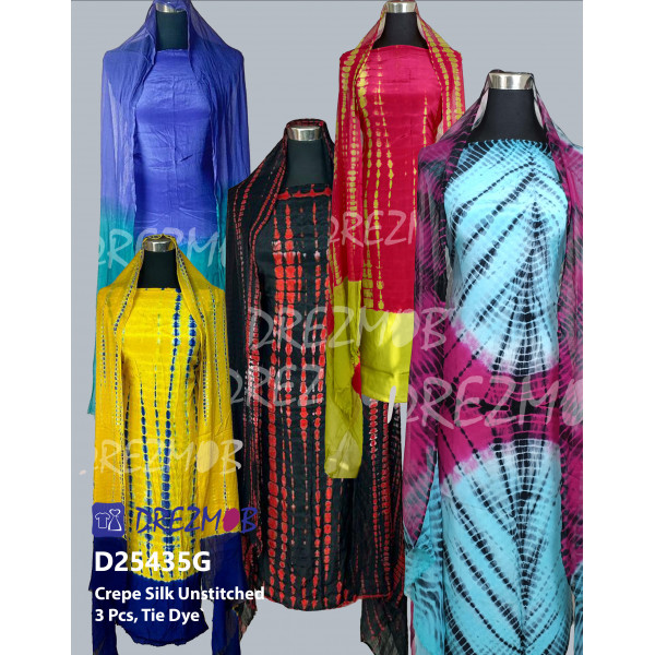 Unstitched Silk 3 Pcs US3PG (Tie-Dye) 
