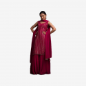 Women Kurta and Sharara Set Georgette (Red)