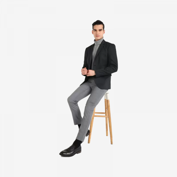 Men Solid Single Breasted Casual Blazer