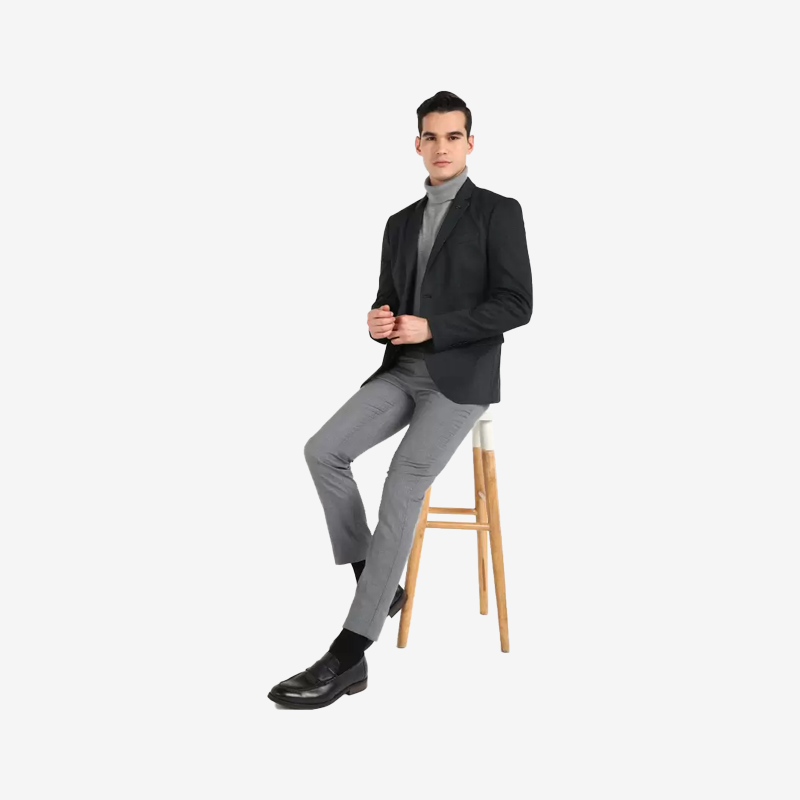 Men Solid Single Breasted Casual Blazer