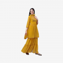 Women Kurta and Sharara Set Georgette (Yellow)