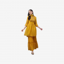 Women Kurta and Sharara Set Georgette (Yellow)
