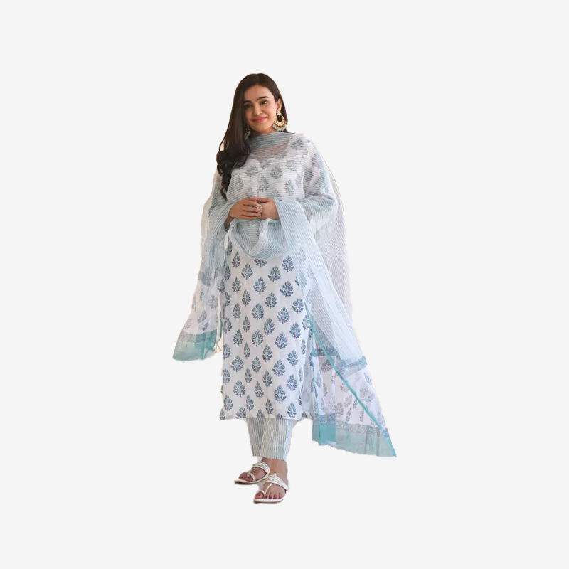 Women Kurta and Pant Set Pure Cotton