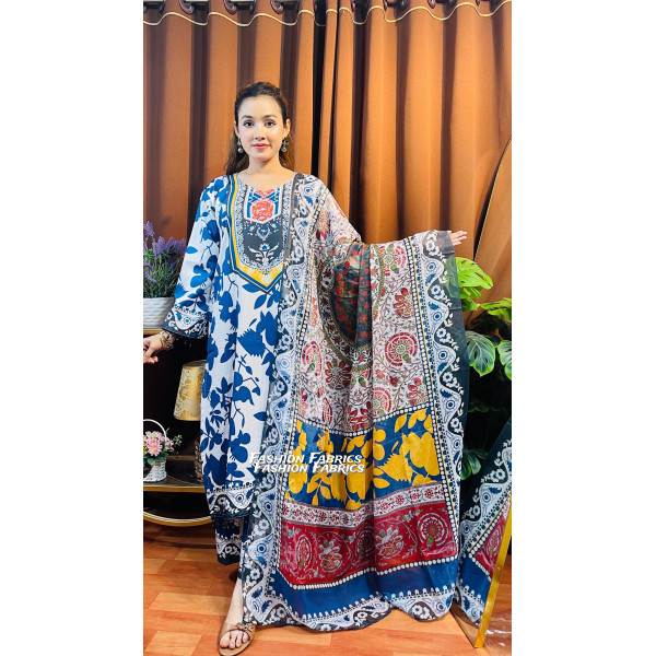 গুলবাহার ডিজিটাল প্রিন্ট  ড্রেস
