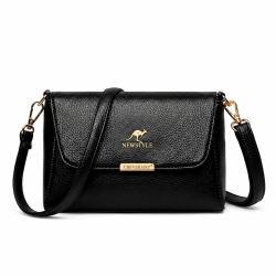 New Style Kangaroo Shoulder Bag with Adjustable Strap (Black)