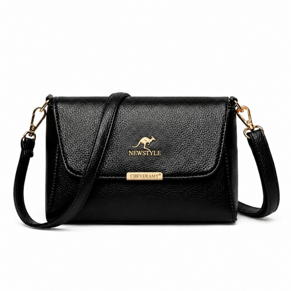 New Style Kangaroo Shoulder Bag with Adjustable Strap (Black)