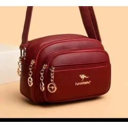 Kangaroo stylish 5 gippper Bag (Meroon)