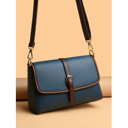 Genuine Soft Leather Handbag (Navy blue  )