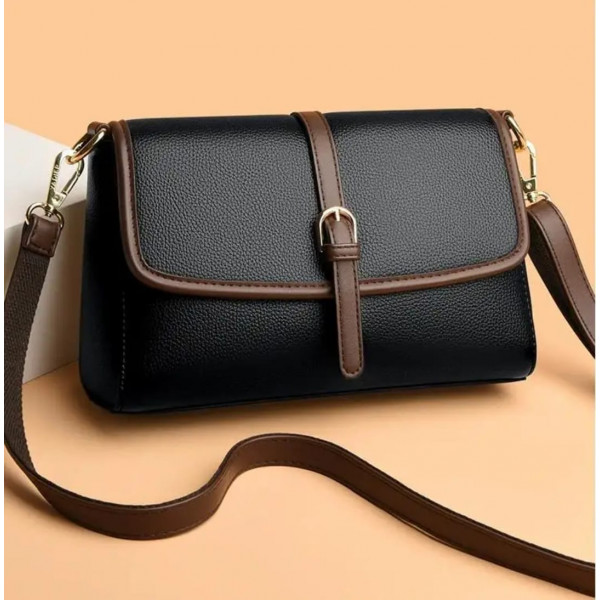 Genuine Soft Leather Handbag (Black)