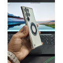 Luxury Ultra Thin Frameless Magnetic Clear Plating Case for Samsung S22 S23 S24 S25 Ultra