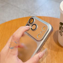 Luxury Matte Finished Ultra Thin Frosted Anti Yellow hard case with attached lens