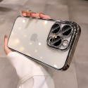 Luxury Plating Crystal Clear Anti Yellow Hard Case With Attached Camera Lens Protector 
