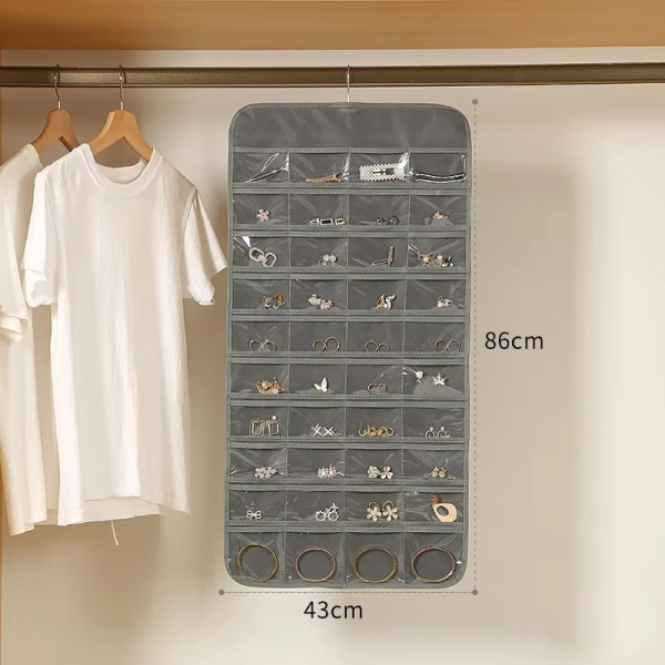 Hanging Storage Bag Jewelry Rack Necklace Bracelet Earrings Ring Watches Accessories Organizer with Hook