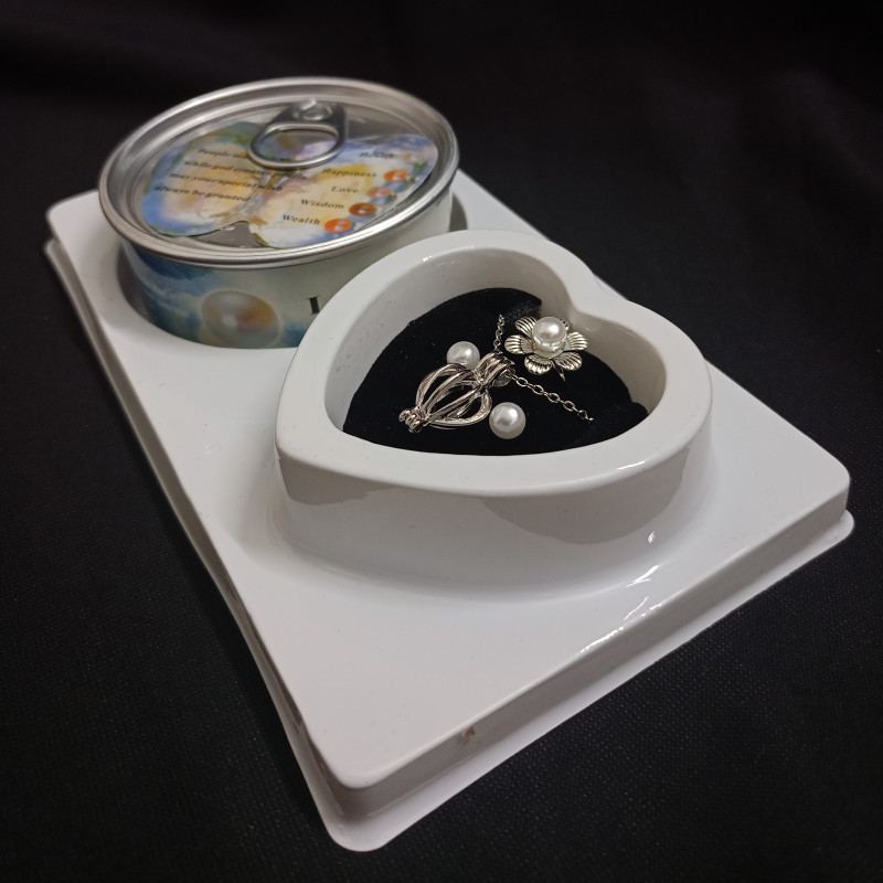 আসল ঝিনুকের মুক্তার মালা কানের দুল ও রিং সহ Love Pearl