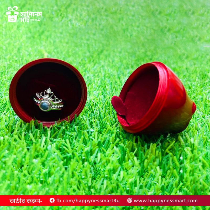 লাক্সারি মেটাল রেড রোজ জুয়েলারি বক্স উইথ প্রিমিয়াম গিফট ব্যাগ