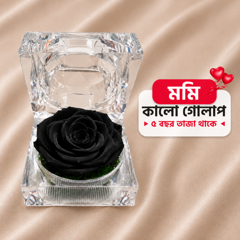 ছোট সাইজের গাছের গোলাপ প্রিজার্ভ করা- ৩ থেকে ৫ বছর তাজা (A Grade)