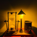 Street Lamp Pen Holder With Sand Watch For Table & Room Decoration