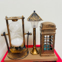 Street Lamp Pen Holder With Sand Watch For Table & Room Decoration