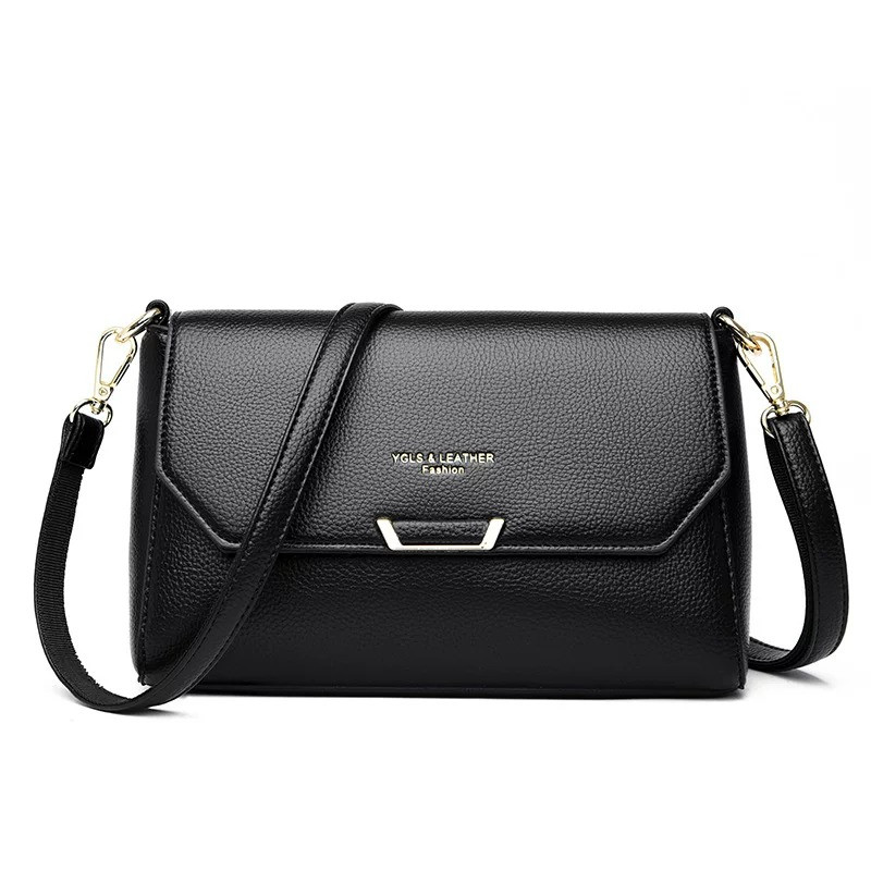 Premium Elegant Small Square Crossbody Bag – Genuine Leather Finish for Women