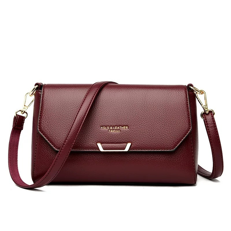Premium Elegant Small Square Crossbody Bag – Genuine Leather Finish for Women