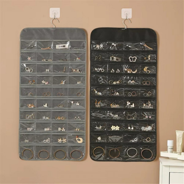 Hanging Storage Bag Jewelry Rack Necklace Bracelet Earrings Ring Watches Accessories Organizer with Hook