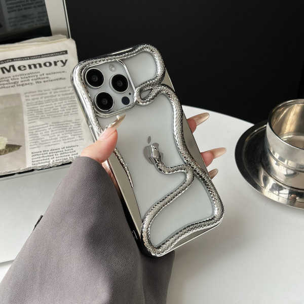Hollow Snake Plating Phone Case for iPhone
