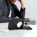 Fashion Logo Hole Magnetic Case for iPhone With Lens Protection Flip Stand Magsafe Silicone Soft Cover
