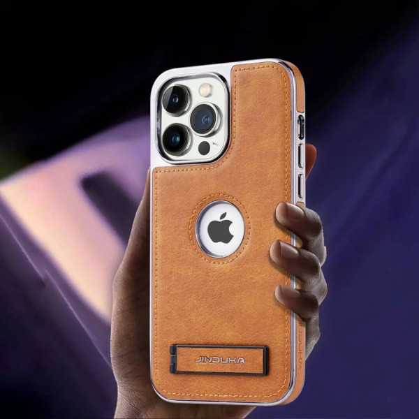 JINDUKA  Leather iPhone Case With Stand 