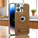 JINDUKA PU Leather & Metal MagSafe iPhone Case With Stand 