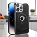 JINDUKA PU Leather & Metal MagSafe iPhone Case With Stand 