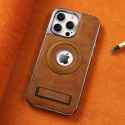 JINDUKA PU Leather & Metal MagSafe iPhone Case With Stand 