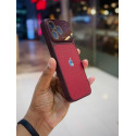 Premium Leather Tuxtured Strong Grip and Lens Safety Design Phone Case for iPhone