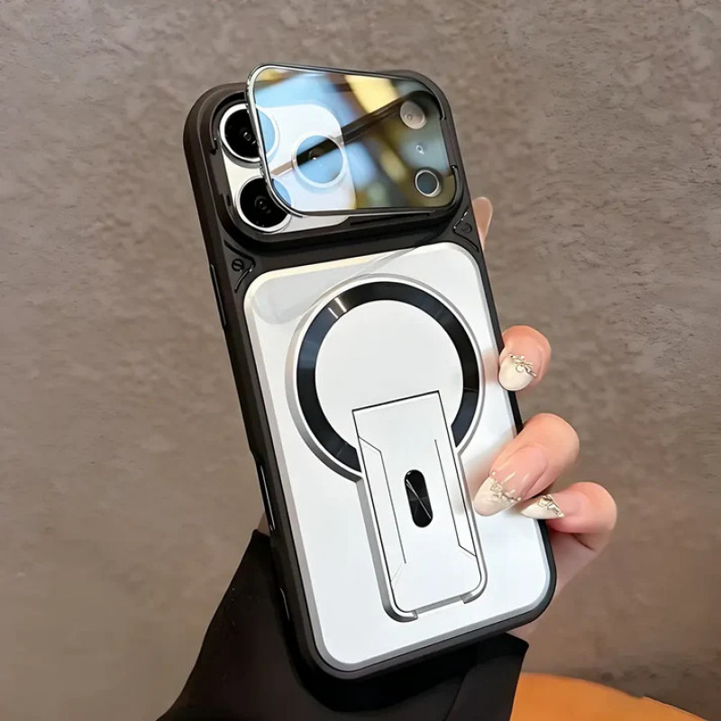 Armor Camshell MagSafe Protective Case with Flip Lens Guard & Kickstand For iPhone