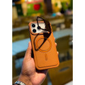 Skin Feel Shockproof PU Leather Magsafe With Camera Window Glass Case for iPhone