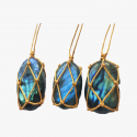 Faux Moonstone Weave Rope Handmade Necklace