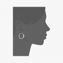 Sterling Silver Siam Hoop Earrings Made with Swarovski Crystal