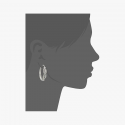 Sterling Silver Siam Hoop Earrings Made with Swarovski Crystal