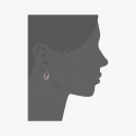 Sterling Silver Siam Hoop Earrings Made with Swarovski Crystal