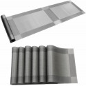Table Runner & Placemat Set (6 Pcs + 1 Runner) silver