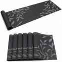 Table Runner & Placemat Set (6 Pcs + 1 Runner)black