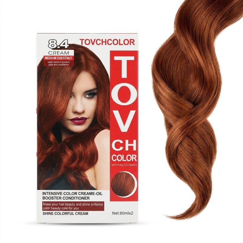 TOVCH COLOR Hair Color Cream – 8.4 Medium Chestnut